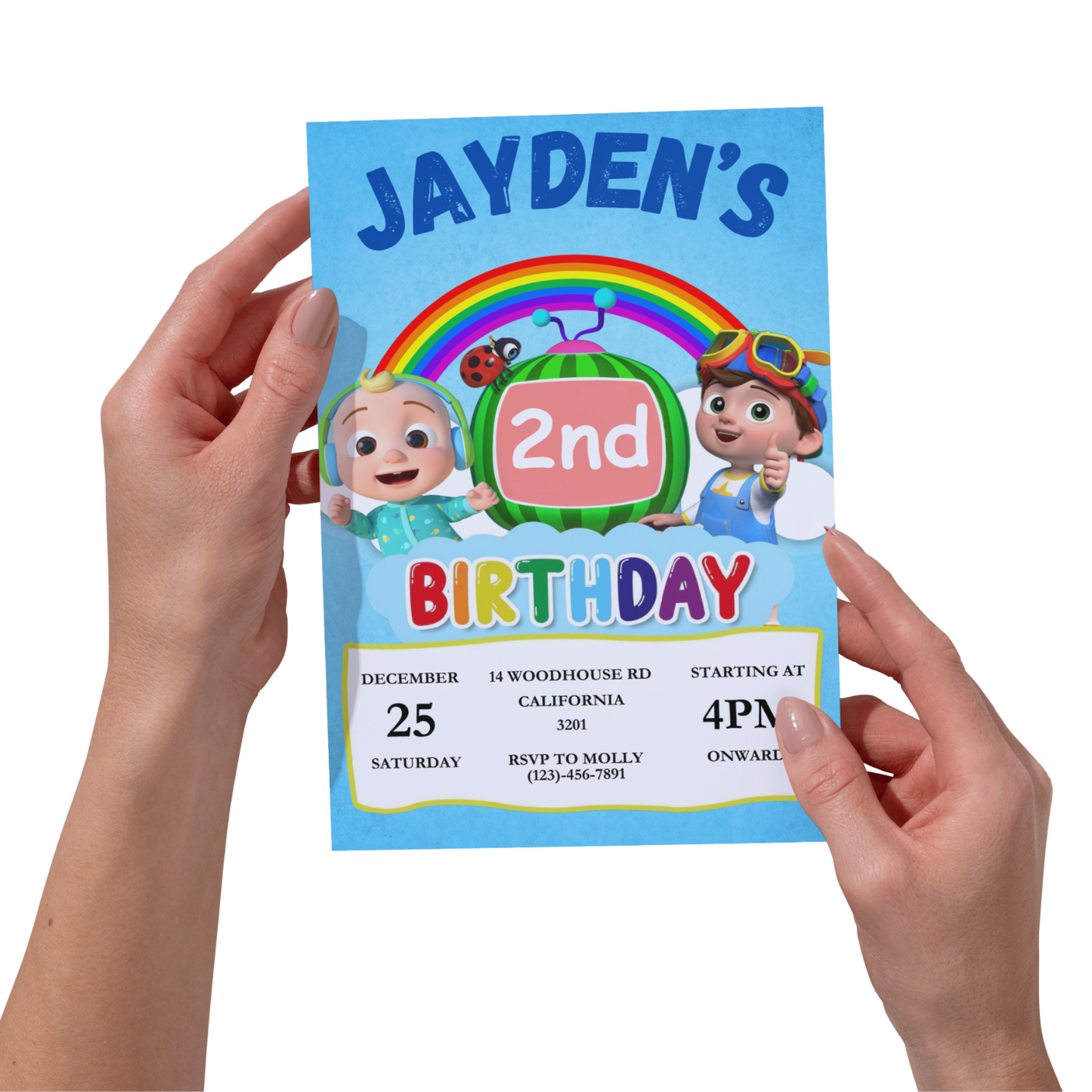 Cocomelon Kids Birthday Invitation Template