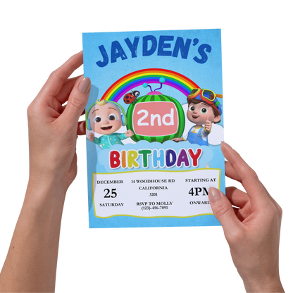 Cocomelon Kids Birthday Invitation Template