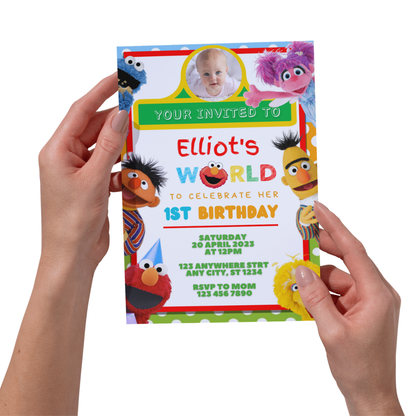 Sesame Street Kids Birthday Invitation Template