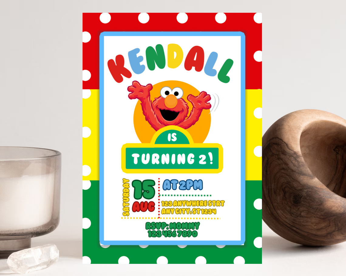 Elmo And Friends Birthday Invitation Template