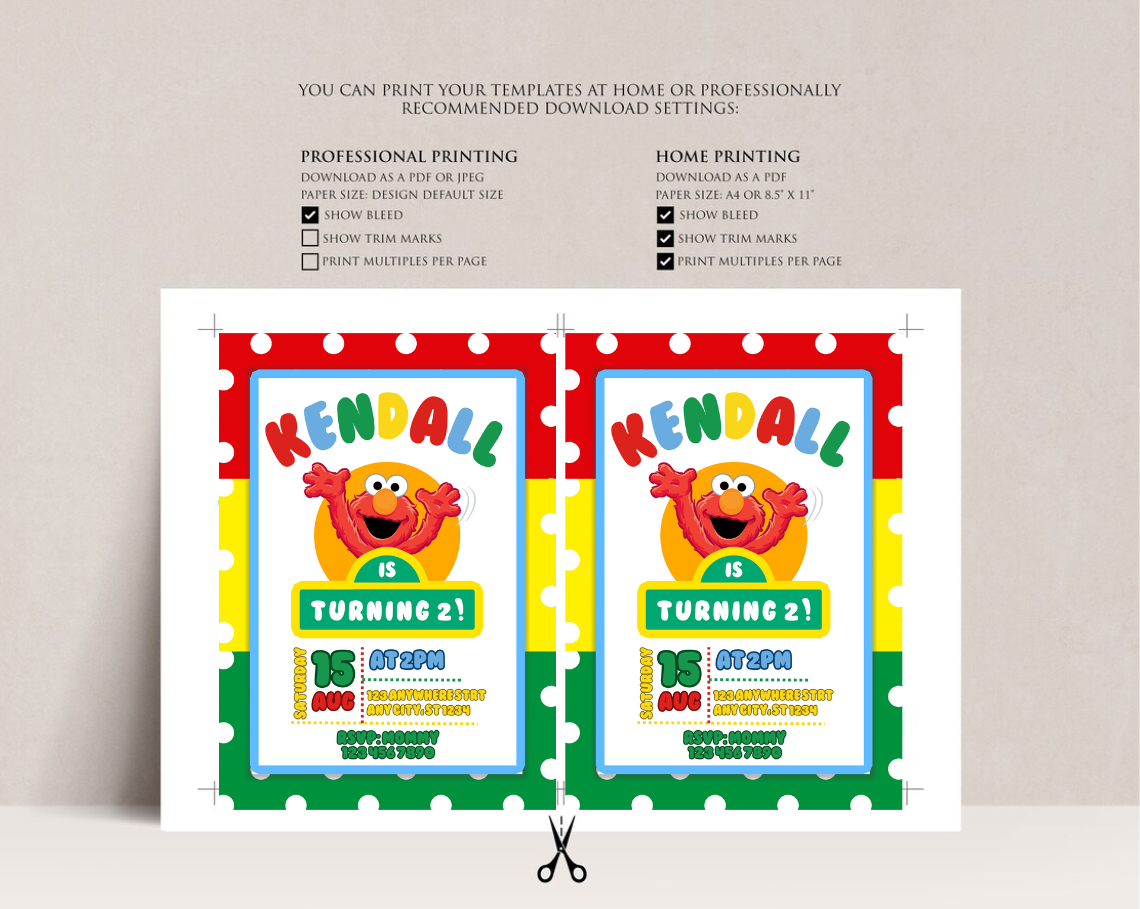 Elmo And Friends Birthday Invitation Template